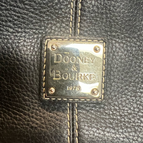 Dooney & Bourke Large Black Leather Drawstring Tote - Picture 4 of 9